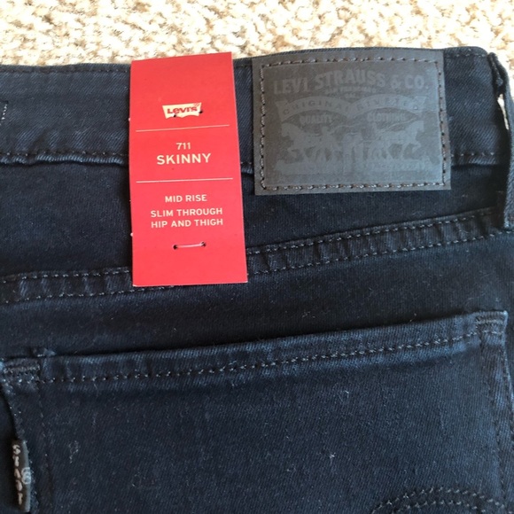 Levi’s 711 Skinny blue mid rise distressed denim jeans pants zip up 30 x 30 - Picture 9 of 9